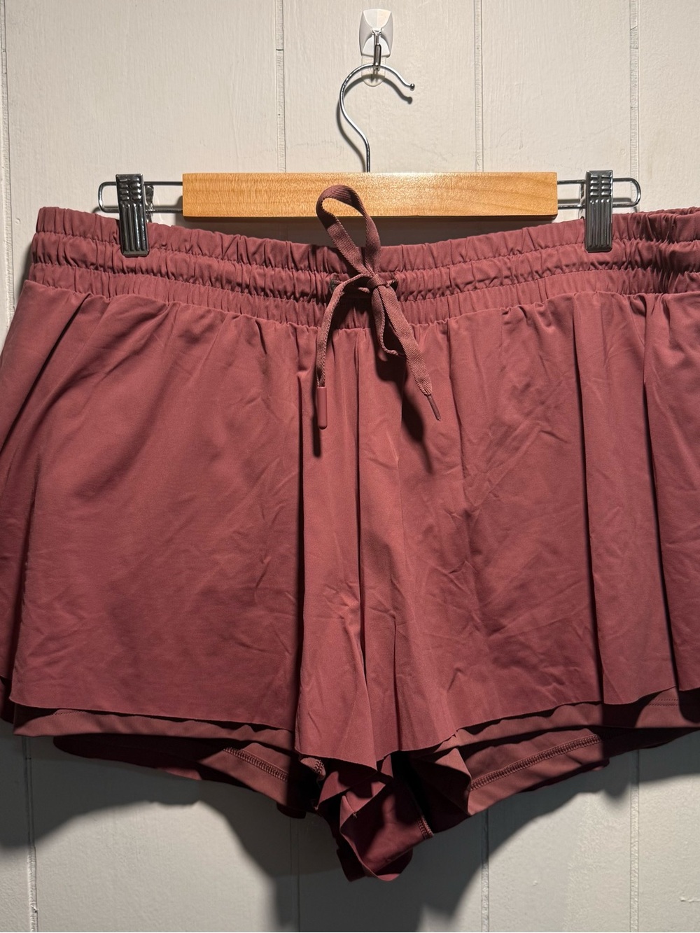 Women’s Drawstring Layered Running Shorts - Mauve